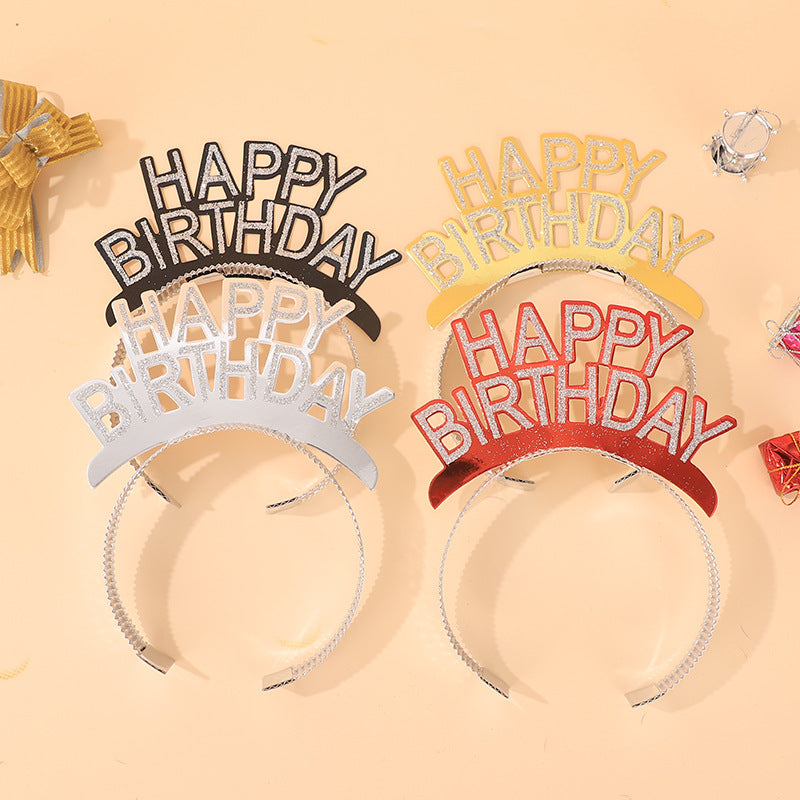Happy New Year Headband Handmade Aluminum Foil Paper Atmosphere Fashion Holiday Party Headband Christmas Hair Accessories Headwear Headband - image 4