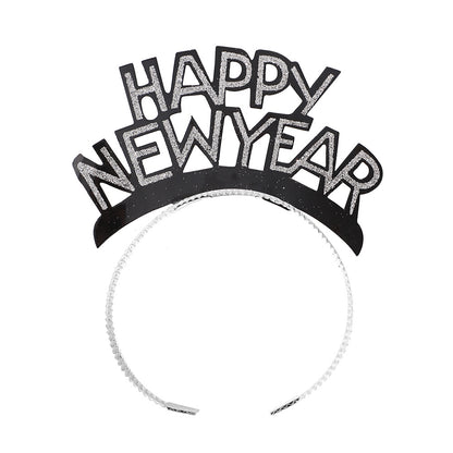 Happy New Year Headband Handmade Aluminum Foil Paper Atmosphere Fashion Holiday Party Headband Christmas Hair Accessories Headwear Headband - image 5