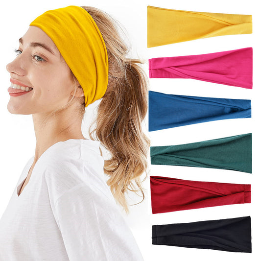 Summer New Sports Headscarf Fitness Yoga Sweat-Absorbent Headband Women's Running Gradient Wide-Brimmed Ice Silk Headband - image 2