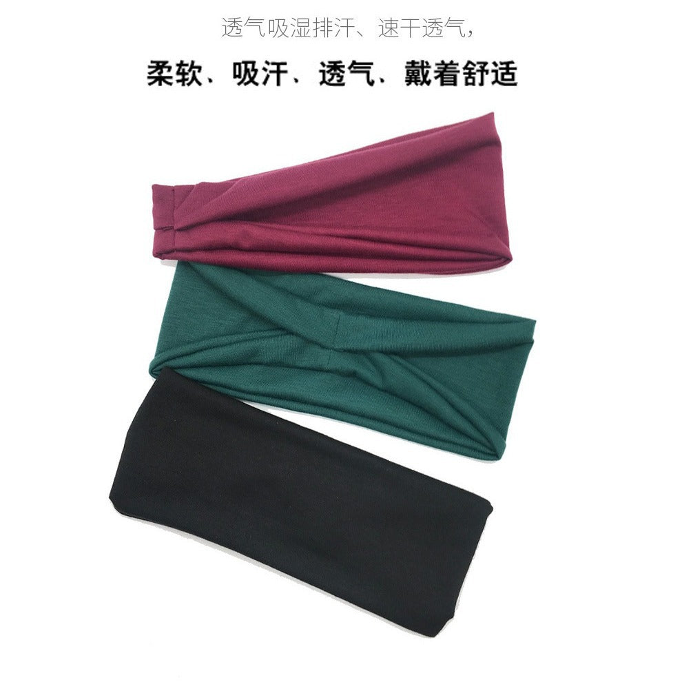Summer New Sports Headscarf Fitness Yoga Sweat-Absorbent Headband Women's Running Gradient Wide-Brimmed Ice Silk Headband - image 4