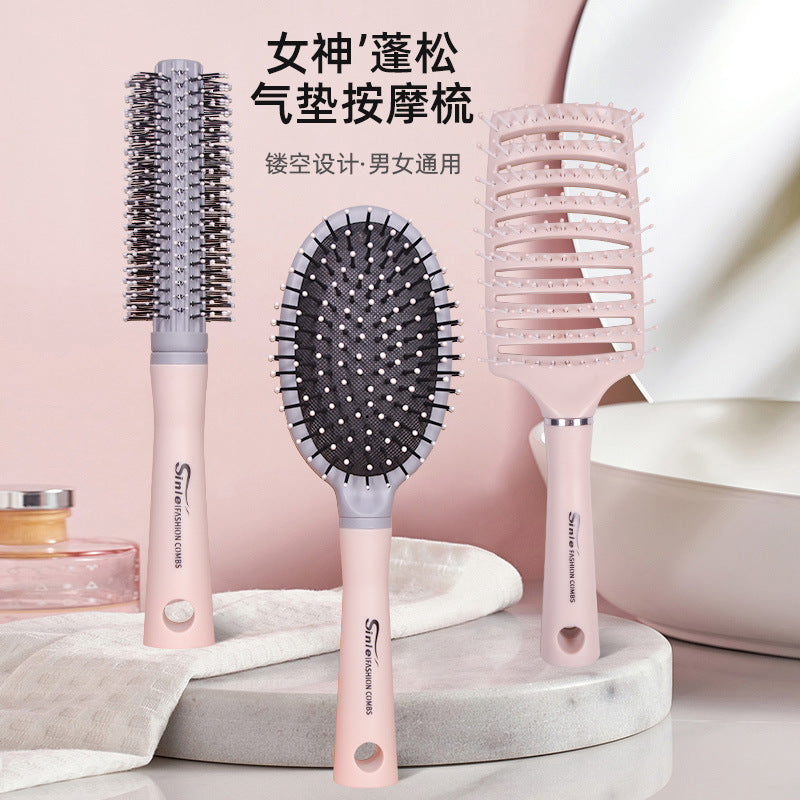 Macaron Big Bend comb skin massage comb men's fluffy comb curly hair styling comb curved nine-row bone comb wholesale - image 4