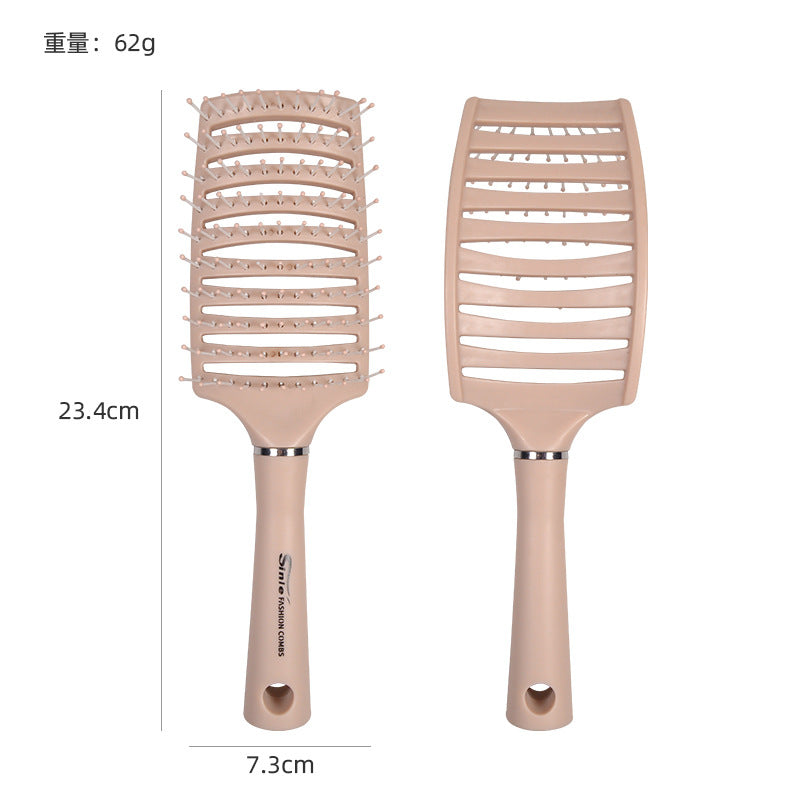 Macaron Big Bend comb skin massage comb men's fluffy comb curly hair styling comb curved nine-row bone comb wholesale - image 5