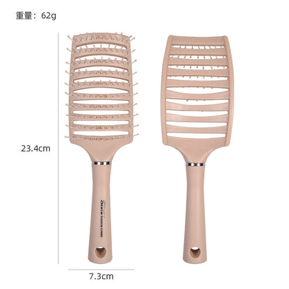 Macaron Big Bend comb skin massage comb men's fluffy comb curly hair styling comb curved nine-row bone comb wholesale - image 5