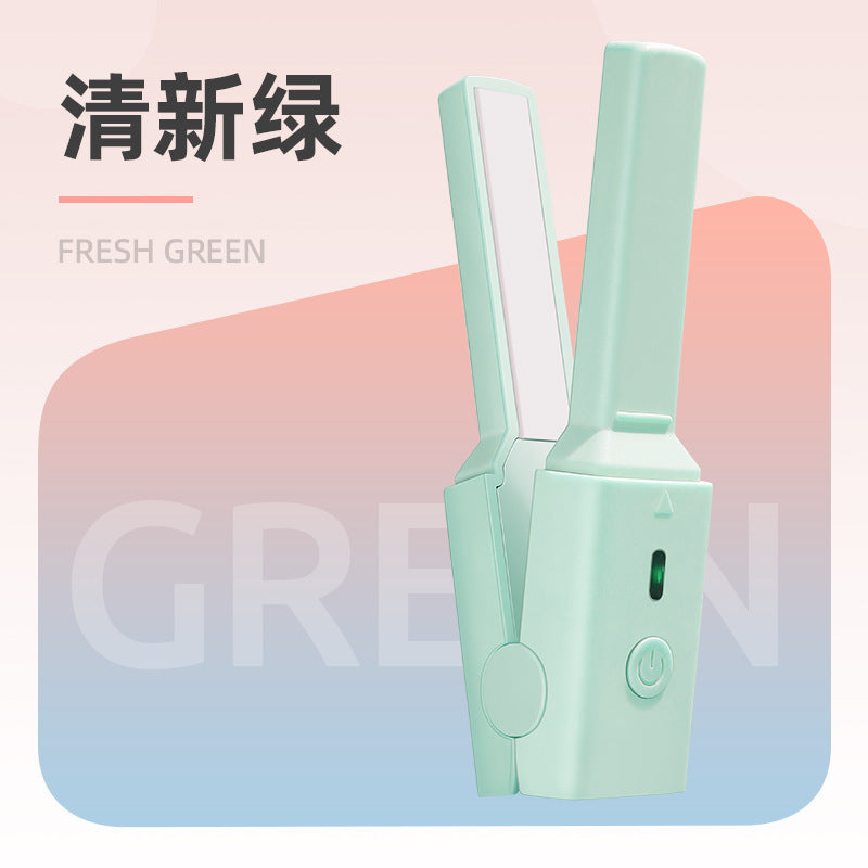 USB Plug-In Mini Hair Straightener Straight and Curling Dual-Use Electric Curling Iron Lipstick Small Splint Portable Bangs Electric Splint - image 4