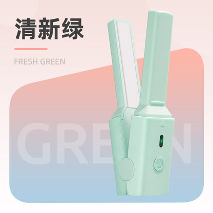 USB Plug-In Mini Hair Straightener Straight and Curling Dual-Use Electric Curling Iron Lipstick Small Splint Portable Bangs Electric Splint - image 4