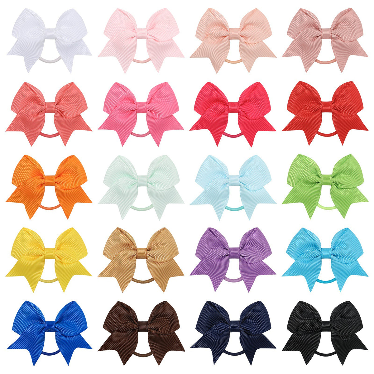 European and American children's hair band bow rubber band solid color thread with dovetail hair band cute baby headdress hair accessories 2820 - image 1