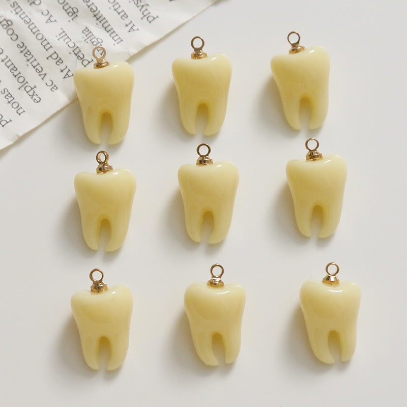 Zhentu Fun Simulation 3D Teeth Baby Teeth Pendant DIY Resin Accessories Earrings Hair Clips Phone Case Materials - image 1
