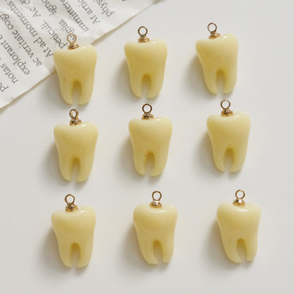 Zhentu Fun Simulation 3D Teeth Baby Teeth Pendant DIY Resin Accessories Earrings Hair Clips Phone Case Materials - image 1