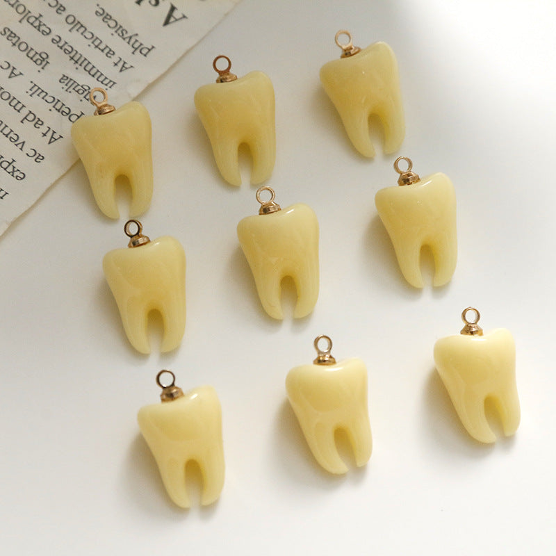 Zhentu Fun Simulation 3D Teeth Baby Teeth Pendant DIY Resin Accessories Earrings Hair Clips Phone Case Materials - image 2