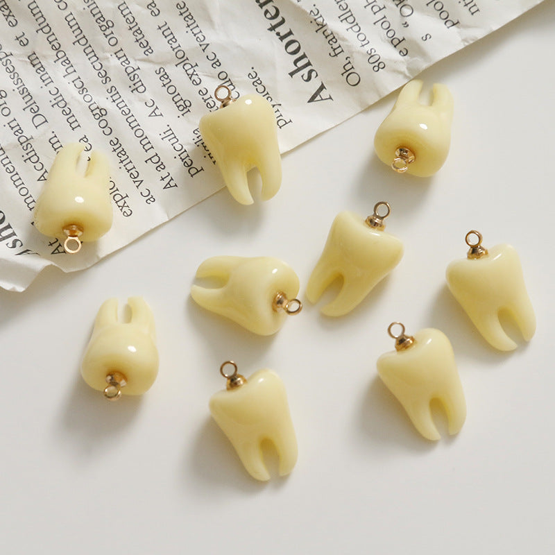 Zhentu Fun Simulation 3D Teeth Baby Teeth Pendant DIY Resin Accessories Earrings Hair Clips Phone Case Materials - image 4