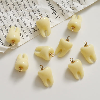 Zhentu Fun Simulation 3D Teeth Baby Teeth Pendant DIY Resin Accessories Earrings Hair Clips Phone Case Materials - image 4