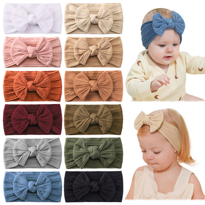 Amazon Foreign Trade Hot Selling Baby Hair Band Baby Headband Jacquard Elastic Wide Edge Bow Children Hair Band 2827 - image 1
