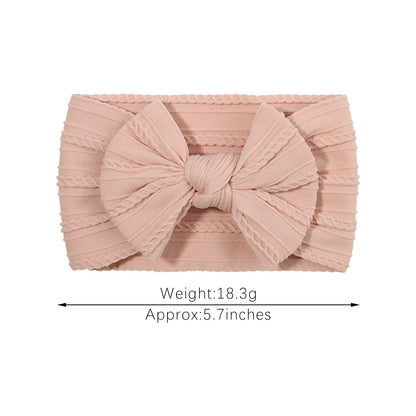 Amazon Foreign Trade Hot Selling Baby Hair Band Baby Headband Jacquard Elastic Wide Edge Bow Children Hair Band 2827 - image 3