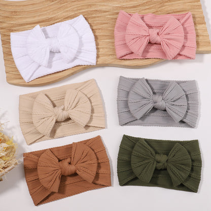 Amazon Foreign Trade Hot Selling Baby Hair Band Baby Headband Jacquard Elastic Wide Edge Bow Children Hair Band 2827 - image 4