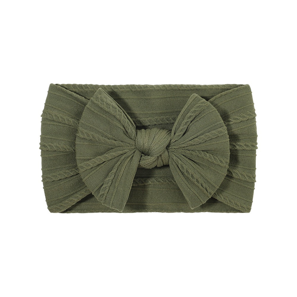 Amazon Foreign Trade Hot Selling Baby Hair Band Baby Headband Jacquard Elastic Wide Edge Bow Children Hair Band 2827 - image 5
