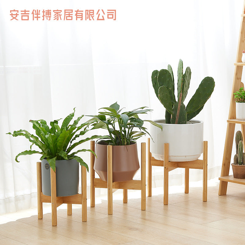 Nordic flower stand cross flower stand floor-to-floor flowerpot stand living room balcony green flower pot stand a generation of hair - image 1