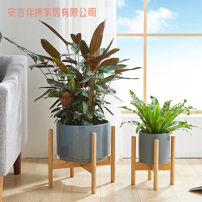Nordic flower stand cross flower stand floor-to-floor flowerpot stand living room balcony green flower pot stand a generation of hair - image 2