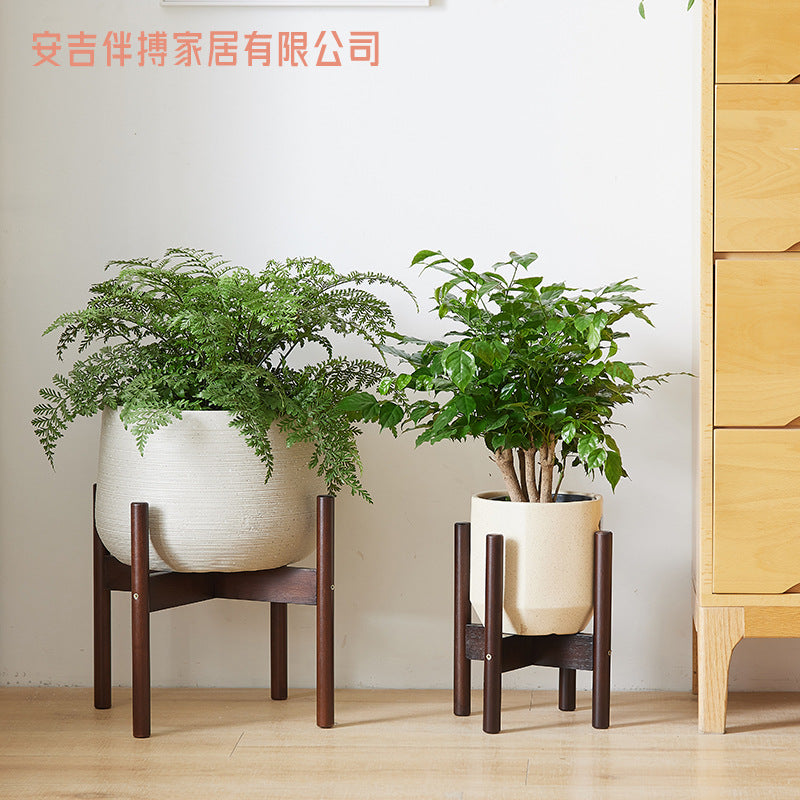 Nordic flower stand cross flower stand floor-to-floor flowerpot stand living room balcony green flower pot stand a generation of hair - image 3