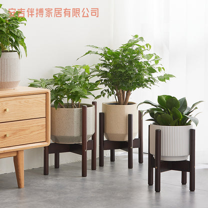 Nordic flower stand cross flower stand floor-to-floor flowerpot stand living room balcony green flower pot stand a generation of hair - image 4