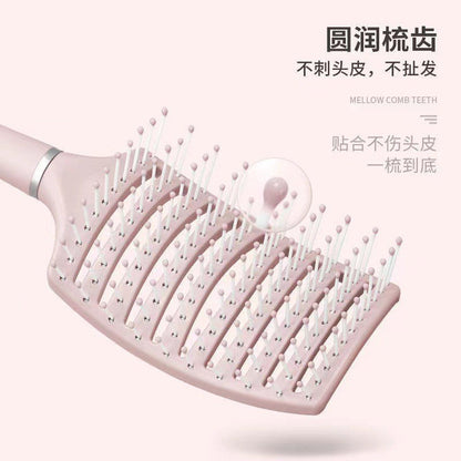 Fluffy Rib-Shaped Curved High-Crown Hair Care Top Large Curved Comb for Women and Men Curly Hair Hairdressing Wide-Tooth Smoothing Massage - image 2