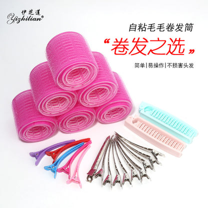 Ezhilian curling roller hair root fluffy curly hair air bangs roll self-adhesive hair roll hook and loop non-ironing multi-size - image 1
