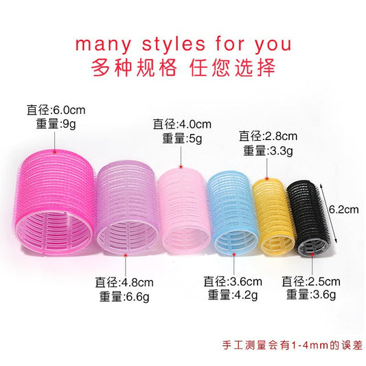 Ezhilian curling roller hair root fluffy curly hair air bangs roll self-adhesive hair roll hook and loop non-ironing multi-size - image 2