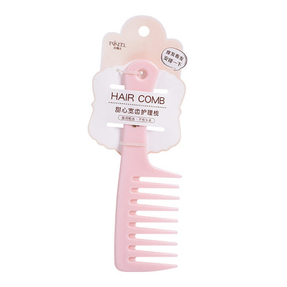 Chuan Qier Hairdressing Comb Wide Teeth Style Comb Curly Hair Comb Thickened Straight Hair Comb Coarse Teeth Comb Travel Comb Pink - image 5