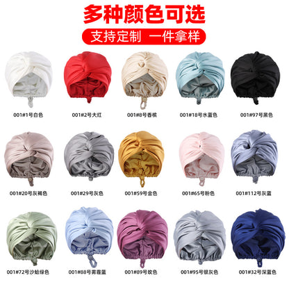 Cross-Border Double-Layer Adjustable Satin Imitation Silk Hair Care Cap, Silk Makeup Cap, Headscarf Cap, Night Cap, Hair Accessory - image 2