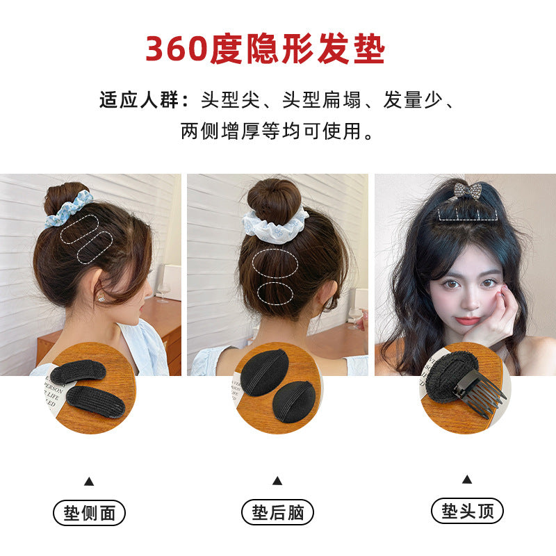 Hair fluffy artifact heightening cranial invisible hairpin hair pad head hair root bangs clip headdress pad hair clip - image 4