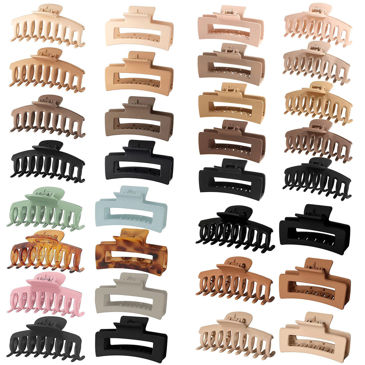 Amazon matte grip clip set large claw clip rubber paint hair clip banana clip makeup bath non-slip clip wholesale - image 1