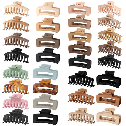 Amazon matte grip clip set large claw clip rubber paint hair clip banana clip makeup bath non-slip clip wholesale - image 1