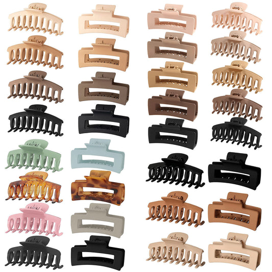 Amazon matte grip clip set large claw clip rubber paint hair clip banana clip makeup bath non-slip clip wholesale - image 1