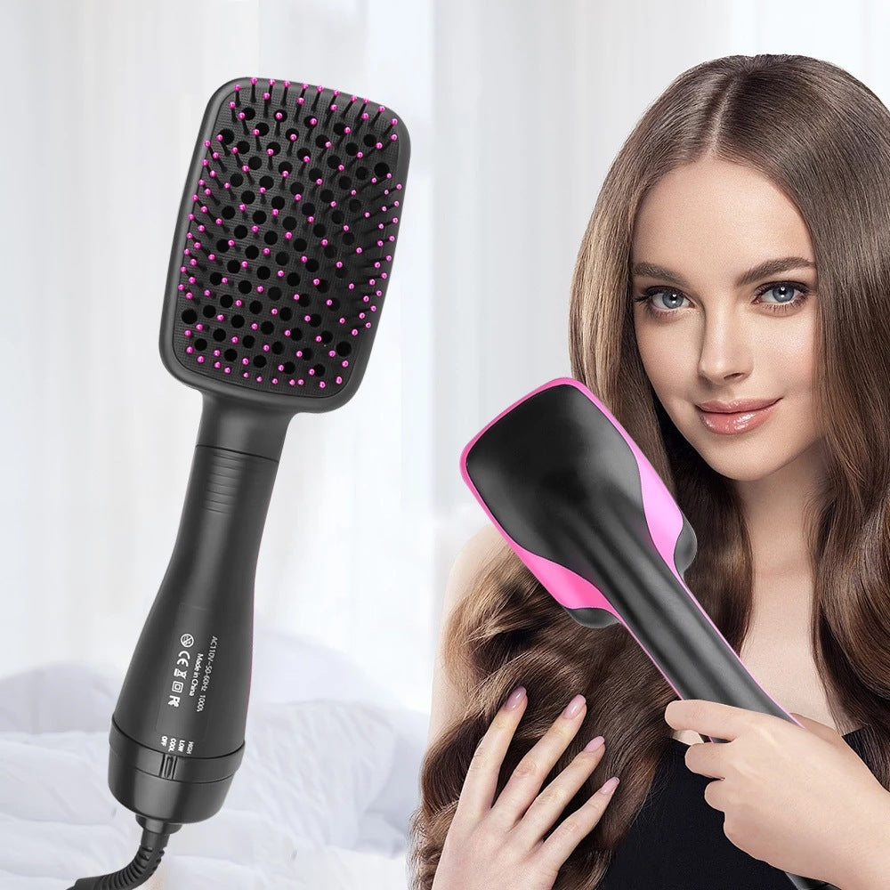 Amazon Two-In-One Hot Air Comb Multi-Function Hair Dryer Cross-Border Best-Selling Wet and Dry Lazy Curling Iron - image 1