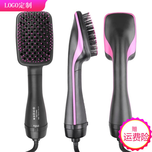 Amazon Two-In-One Hot Air Comb Multi-Function Hair Dryer Cross-Border Best-Selling Wet and Dry Lazy Curling Iron - image 2