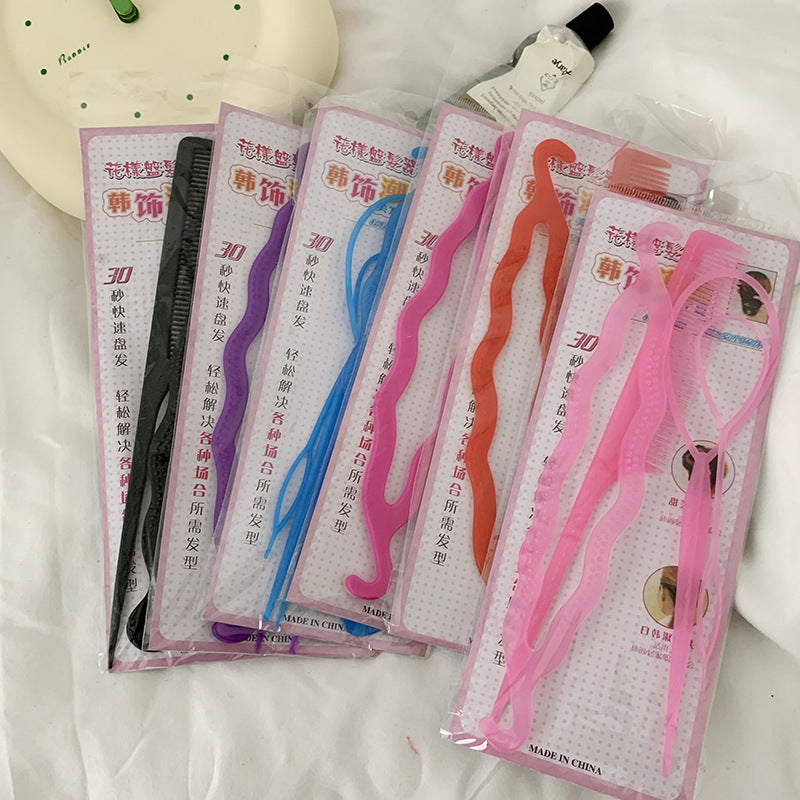 Simple Pattern Hair Puller, Four-Piece Set of Hair Care Supplies, Hair Styling Artifact, Hair Braiding Tools Wholesale - image 1