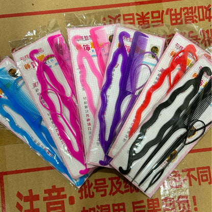Simple Pattern Hair Puller, Four-Piece Set of Hair Care Supplies, Hair Styling Artifact, Hair Braiding Tools Wholesale - image 2