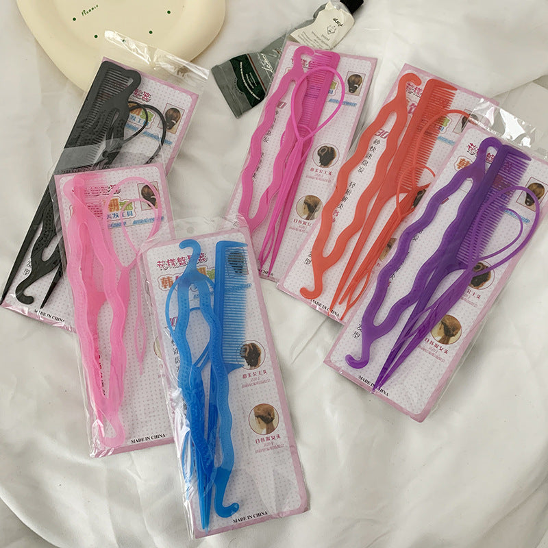 Simple Pattern Hair Puller, Four-Piece Set of Hair Care Supplies, Hair Styling Artifact, Hair Braiding Tools Wholesale - image 4