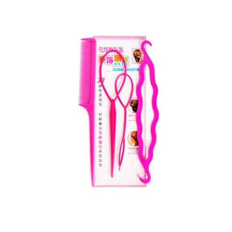 Simple Pattern Hair Puller, Four-Piece Set of Hair Care Supplies, Hair Styling Artifact, Hair Braiding Tools Wholesale - image 5