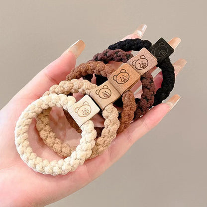 Wholesale price retail autumn and winter new twist braid hair rope hair ring High sense hair accessories high ponytail leather band women - image 2