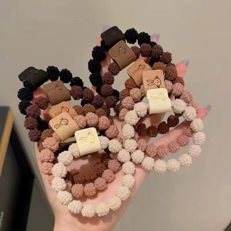 Wholesale price retail autumn and winter new twist braid hair rope hair ring High sense hair accessories high ponytail leather band women - image 3