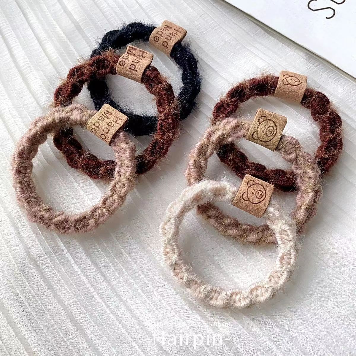 Wholesale price retail autumn and winter new twist braid hair rope hair ring High sense hair accessories high ponytail leather band women - image 4