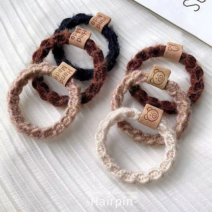 Wholesale price retail autumn and winter new twist braid hair rope hair ring High sense hair accessories high ponytail leather band women - image 4