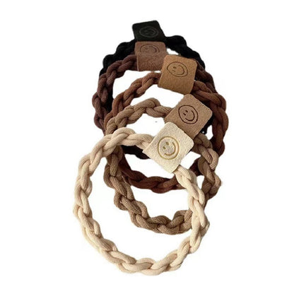 Wholesale price retail autumn and winter new twist braid hair rope hair ring High sense hair accessories high ponytail leather band women - image 5