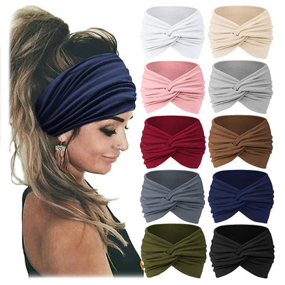 European and American New Women's 18cm Widened Hair Band Headband Yoga Elastic Hair Band Running Hair Band Sports Sweat-absorbent Head - image 1