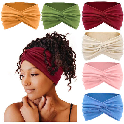 European and American New Women's 18cm Widened Hair Band Headband Yoga Elastic Hair Band Running Hair Band Sports Sweat-absorbent Head - image 2