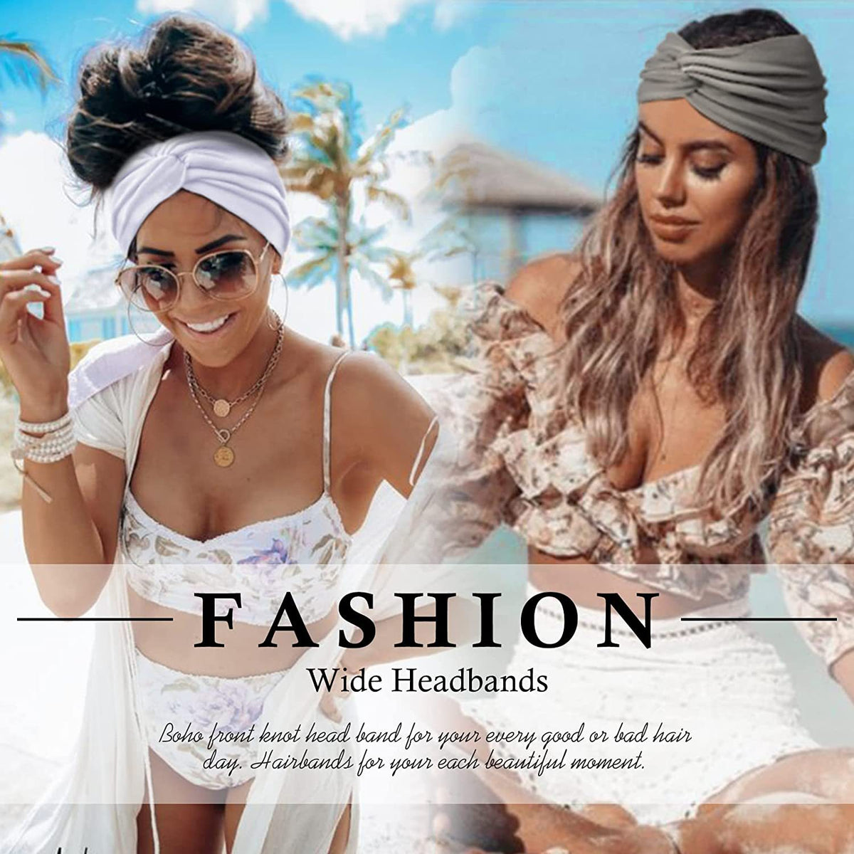 European and American New Women's 18cm Widened Hair Band Headband Yoga Elastic Hair Band Running Hair Band Sports Sweat-absorbent Head - image 3