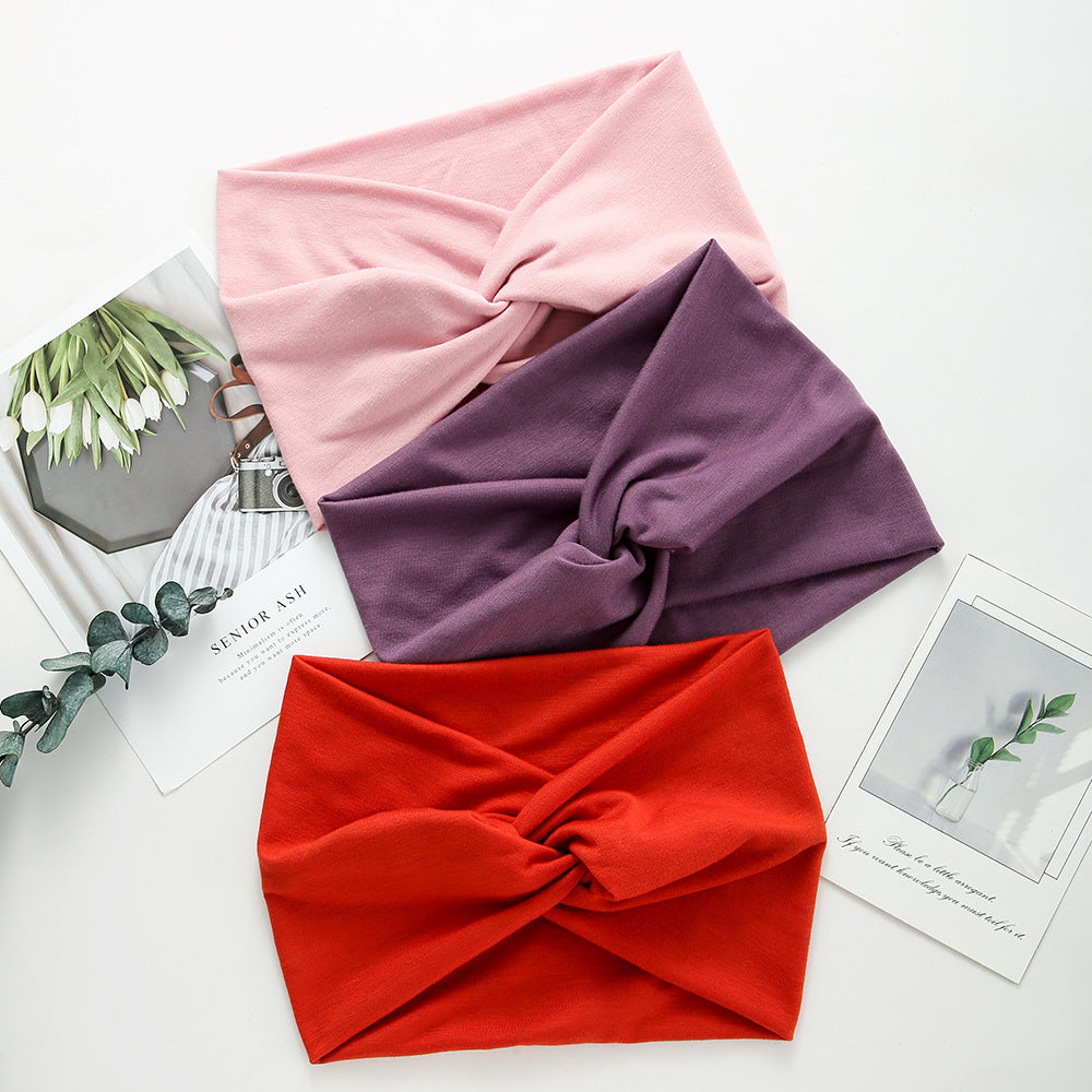 European and American New Women's 18cm Widened Hair Band Headband Yoga Elastic Hair Band Running Hair Band Sports Sweat-absorbent Head - image 5