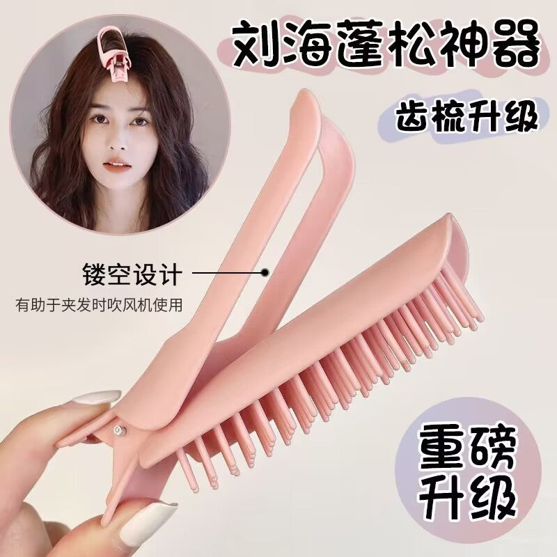 Zhao Rusi's Same-style Hair Root Fluffy Clip Hair Fluffy Artifact Bangs Curling Tube High Cranial forehead Hairpin Curling Rod - image 3
