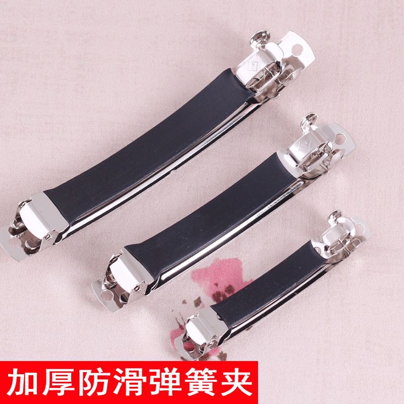 8/10cm with non-slip leather case spring clip ponytail clip hollow clip diy Net red bow headdress hairpin - image 1