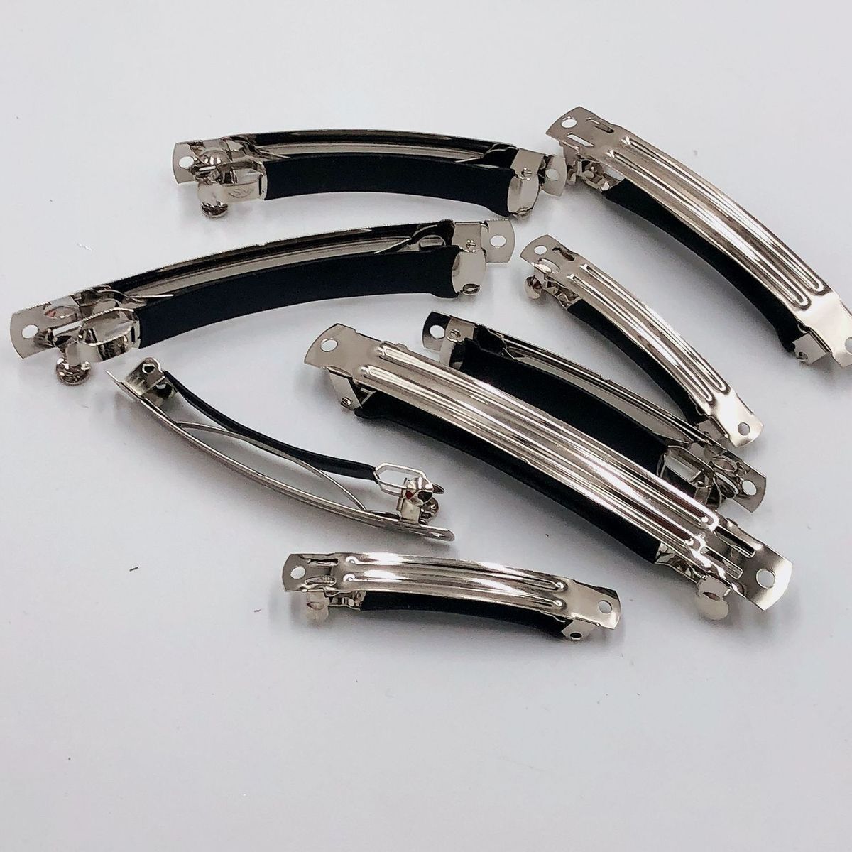 8/10cm with non-slip leather case spring clip ponytail clip hollow clip diy Net red bow headdress hairpin - image 3